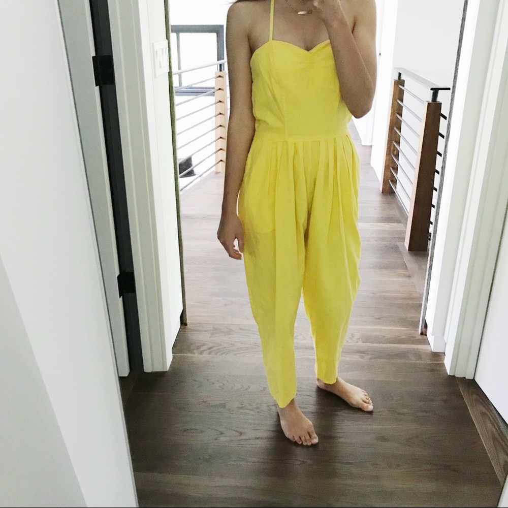 Vintage Lemon Pleated Jumpsuit